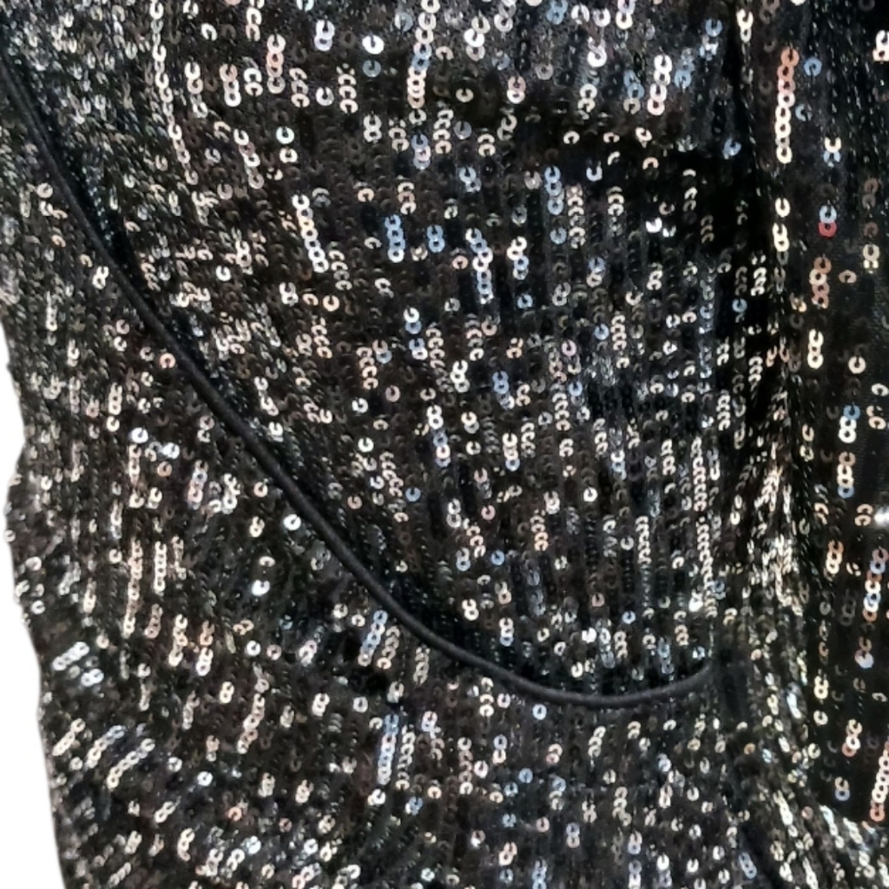 Calvin Klein Sequin Ruched Cocktail Dress - Picture 6 of 10
